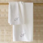 Iris Embroidered For You Bath Towel 70 x 140 Cm 600 Gsm White 100% Cotton Letter "N" Silver Thread Set of 01 - Image 4