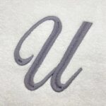 Iris Embroidered For You Bath Towel 70 x 140 Cm 600 Gsm White 100% Cotton Letter "U" Silver Thread Set of 01 - Image 2