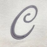 Iris Embroidered For You Bath Towel 70 x 140 Cm 600 Gsm White 100% Cotton Letter "C" Silver Thread Set of 01 - Image 2