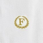 Iris Embroidered For You Bath Towel 70 x 140 Cm 600 Gsm White 100% Cotton Letter "F" Gold Thread Set of 01 - Image 2