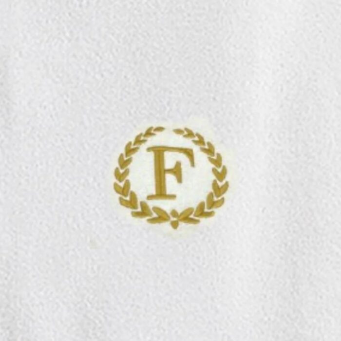 Iris Embroidered For You Bath Towel 70 x 140 Cm 600 Gsm White 100% Cotton Letter "F" Gold Thread Set of 01 - Image 2