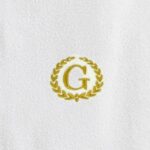 Iris Embroidered For You Bath Towel 70 x 140 Cm 600 Gsm White 100% Cotton Letter "G" Gold Thread Set of 01 - Image 2