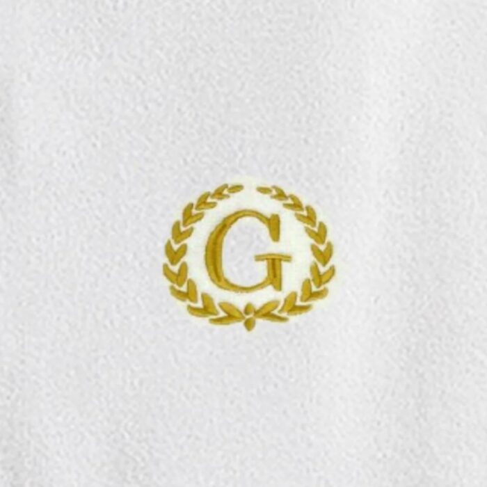 Iris Embroidered For You Bath Towel 70 x 140 Cm 600 Gsm White 100% Cotton Letter "G" Gold Thread Set of 01 - Image 2