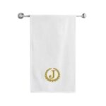 Iris Embroidered For You Bath Towel 70 x 140 Cm 600 Gsm White 100% Cotton Letter "J" Gold Thread Set of 01