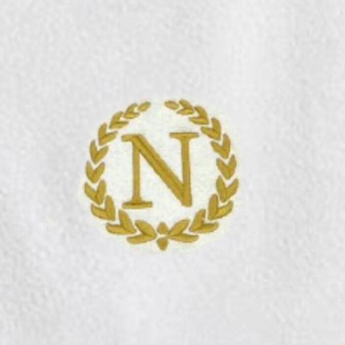 Iris Embroidered For You Bath Towel 70 x 140 Cm 600 Gsm White 100% Cotton Letter "N" Gold Thread Set of 01 - Image 2