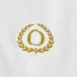 Iris Embroidered For You Bath Towel 70 x 140 Cm 600 Gsm White 100% Cotton Letter "O" Gold Thread Set of 01 - Image 2