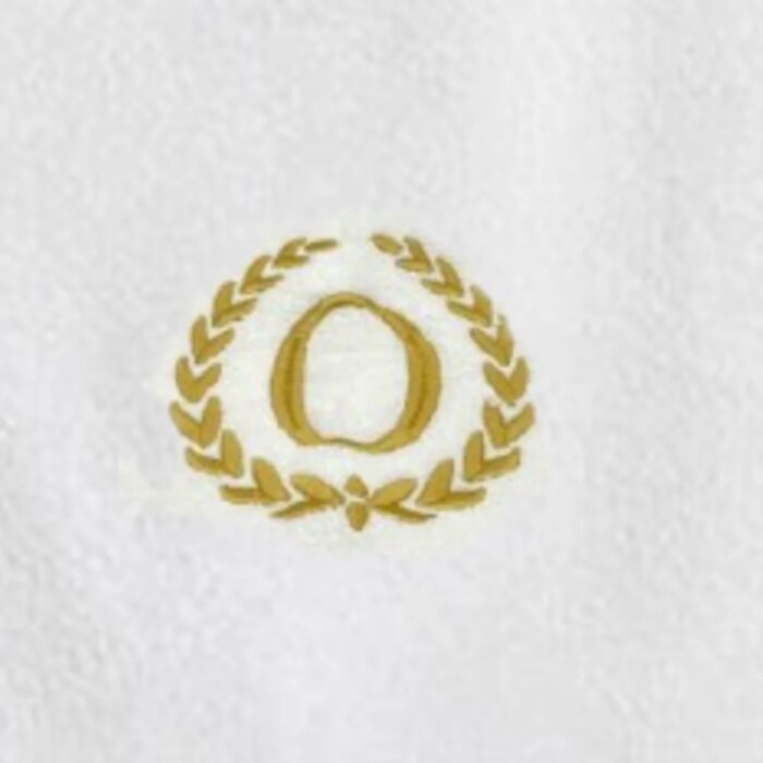 Iris Embroidered For You Bath Towel 70 x 140 Cm 600 Gsm White 100% Cotton Letter "O" Gold Thread Set of 01 - Image 2