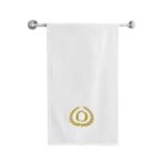 Iris Embroidered For You Bath Towel 70 x 140 Cm 600 Gsm White 100% Cotton Letter "O" Gold Thread Set of 01