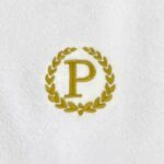 Iris Embroidered For You Bath Towel 70 x 140 Cm 600 Gsm White 100% Cotton Letter "P" Gold Thread Set of 01 - Image 2