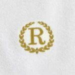 Iris Embroidered For You Bath Towel 70 x 140 Cm 600 Gsm White 100% Cotton Letter "R" Gold Thread Set of 01 - Image 2