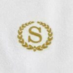 Iris Embroidered For You Bath Towel 70 x 140 Cm 600 Gsm White 100% Cotton Letter "S" Gold Thread Set of 01 - Image 2