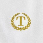 Iris Embroidered For You Bath Towel 70 x 140 Cm 600 Gsm White 100% Cotton Letter "T" Gold Thread Set of 01 - Image 2