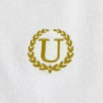 Iris Embroidered For You Bath Towel 70 x 140 Cm 600 Gsm White 100% Cotton Letter "U" Gold Thread Set of 01 - Image 2