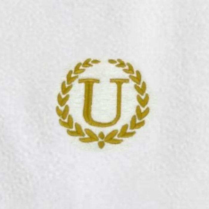 Iris Embroidered For You Bath Towel 70 x 140 Cm 600 Gsm White 100% Cotton Letter "U" Gold Thread Set of 01 - Image 2