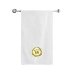 Iris Embroidered For You Bath Towel 70 x 140 Cm 600 Gsm White 100% Cotton Letter "W" Gold Thread Set of 01