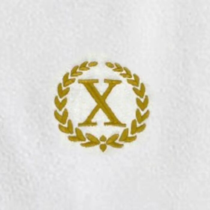 Iris Embroidered For You Bath Towel 70 x 140 Cm 600 Gsm White 100% Cotton Letter "X" Gold Thread Set of 01 - Image 2