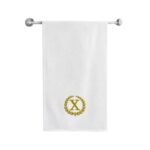 Iris Embroidered For You Bath Towel 70 x 140 Cm 600 Gsm White 100% Cotton Letter "X" Gold Thread Set of 01