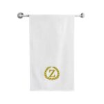 Iris Embroidered For You Bath Towel 70 x 140 Cm 600 Gsm White 100% Cotton Letter "Z" Gold Thread Set of 01