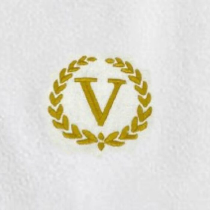 Iris Embroidered For You Bath Towel 70 x 140 Cm 600 Gsm White 100% Cotton Letter "V" Gold Thread Set of 01 - Image 2