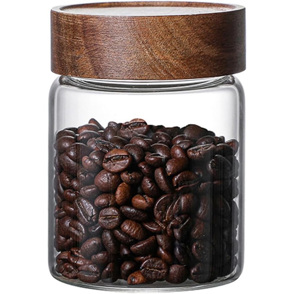 Borosilicate Glass Jar Premium Borosilicate Glass Jars with Genuine Acacia Wooden Screw-Top Lids - Image 1
