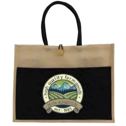 Reusable Jute Bag With Canvas Sides 8oz