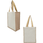 Reusable Jute Bag With Canvas Sides 10oz - 28x24x14 cm - Image 2