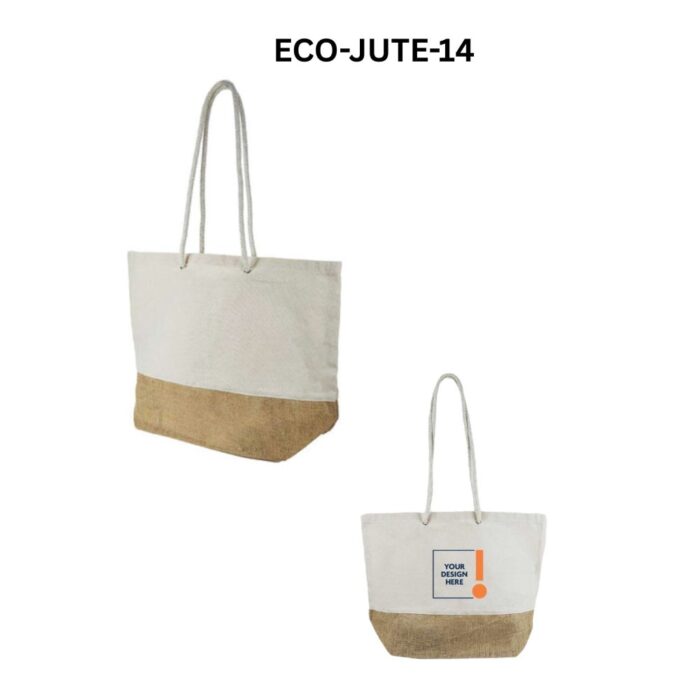 Reusable Jute Tote Beach Bag 48x35x13.5cm - Image 4