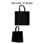 Reusable Jute Bag - Black 30x30x19 cm - Image 3