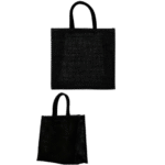 Reusable Jute Bag - Black 30x30x19 cm - Image 2