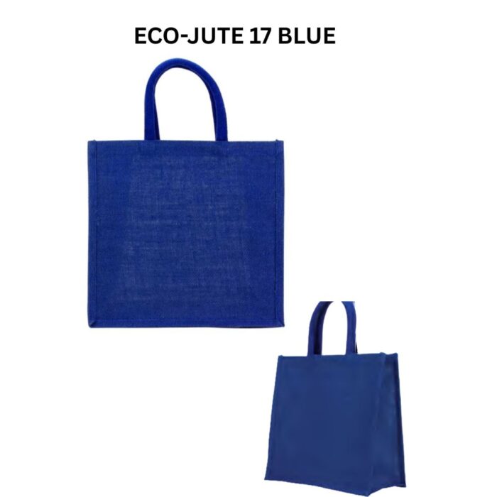 Reusable Jute Bag - Blue 30x30x19 cm - Image 3