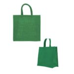 Reusable Jute Bag - Green 30x30x19cm - Image 3