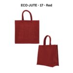 Reusable Jute Bag - Red 30x30x19cm - Image 3