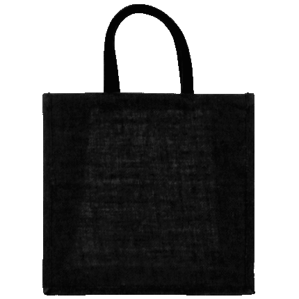 Reusable Jute Bag - Black 30x30x19 cm