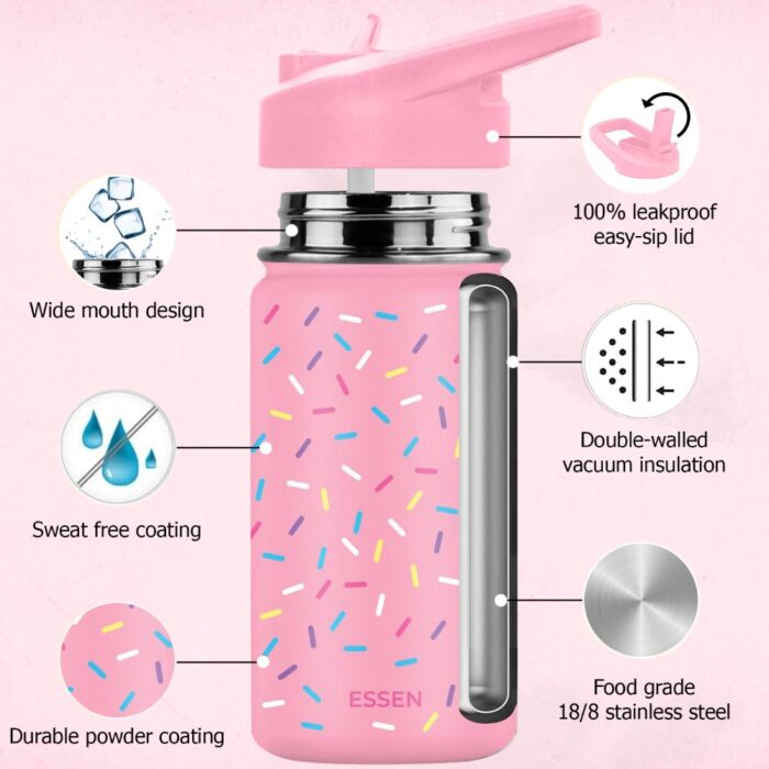 Essen - Stainless Steel Water Bottle - Sprinkles - 414ml - Image 3