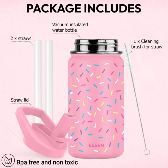 Essen - Stainless Steel Water Bottle - Sprinkles - 414ml - Image 4