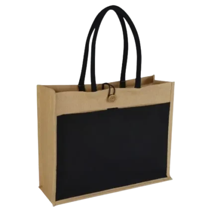 Reusable Jute Bag With Canvas Sides 8oz - 45x35x12 cm