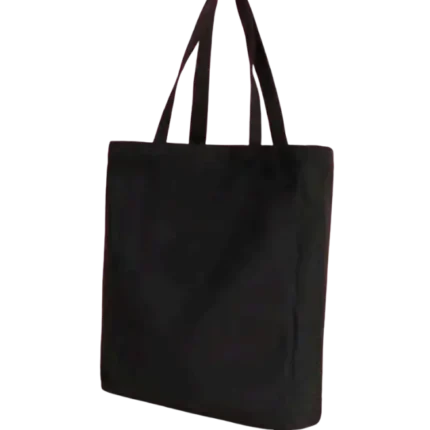 Reusable Recycled Canvas Bag with Gusset 8oz Printed on One side- Black 38 x 42 x 80 cm