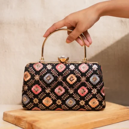 Brocade Fabric Clutch Bag Large - Multicolor