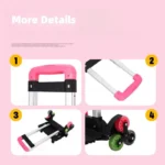 Esabela Trolley School Bag Set for Kids Lightweight Water-proof Matching Lunch Bag & Pencil Case - Green Dinosaur - Image 6