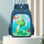 Esabela Trolley School Bag Set for Kids Lightweight Water-proof Matching Lunch Bag & Pencil Case - Green Dinosaur - Image 2