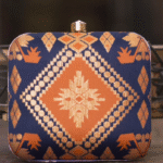 Brocade Silk Square Shape Clutch Bag - Image 2