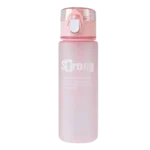Esabela Pastel Water Bottle for Kids Leakproof Strong Quote Bottle for School (Pink)