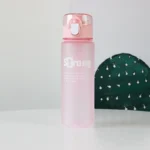 Esabela Pastel Water Bottle for Kids Leakproof Strong Quote Bottle for School (Pink) - Image 2