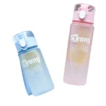 Esabela Pastel Water Bottle for Kids Leakproof Strong Quote Bottle for School (Pink) - Image 3