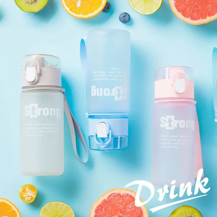 Esabela Pastel Water Bottle for Kids Leakproof Strong Quote Bottle for School (Green) - Image 2