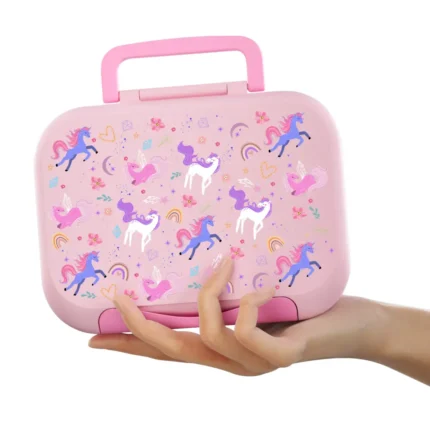 Esabela Lunch Box for Kids Multi-Compartment Leakproof Insulated Food Organizer Bento for School (Unicorn)