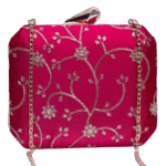 Red Colour With Gold Work Square Shape Ethnic Clutch Bag