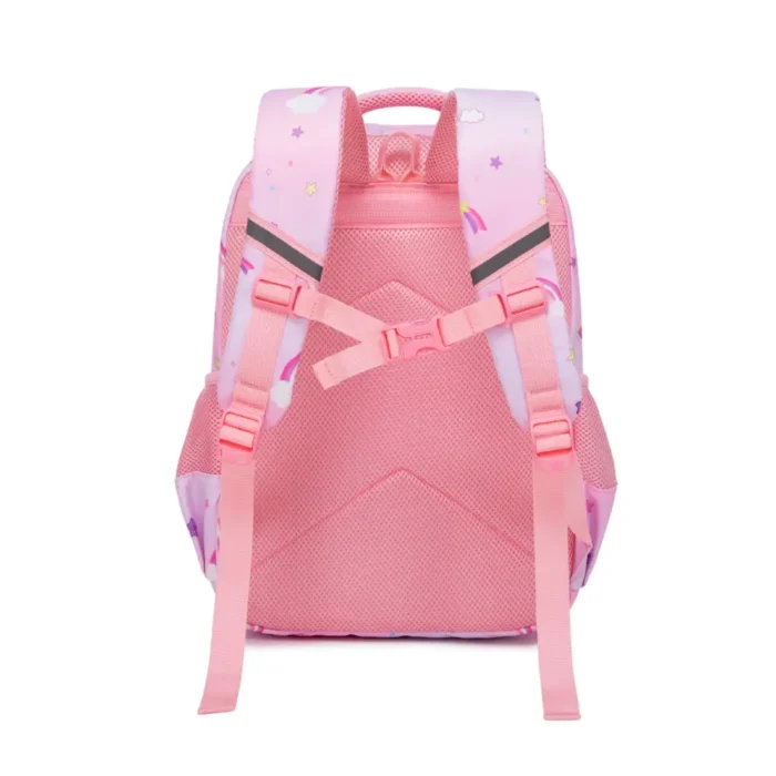 Esabela 3-Piece School Set for Kids - School Bag Water-proof Lunch Bag and Pencil Case - Pink Unicorn - Image 2