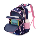 Esabela 3-Piece School Set for Kids - School Bag Water-proof Lunch Bag and Pencil Case - Pink Moon Bear - Image 3