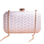 White With Sequence Work Rectangular Clutch Bag